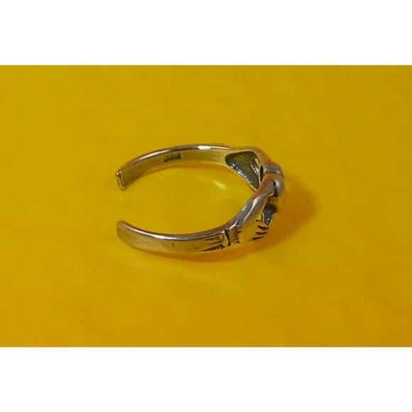 Vintage Sterling Silver Irish Claddagh Celtic Toe Ring Adjustable New-Old-Stock - Picture 8 of 10
